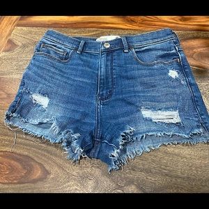 Abercrombie & Fitch High Waisted Distressed Denim Shorts